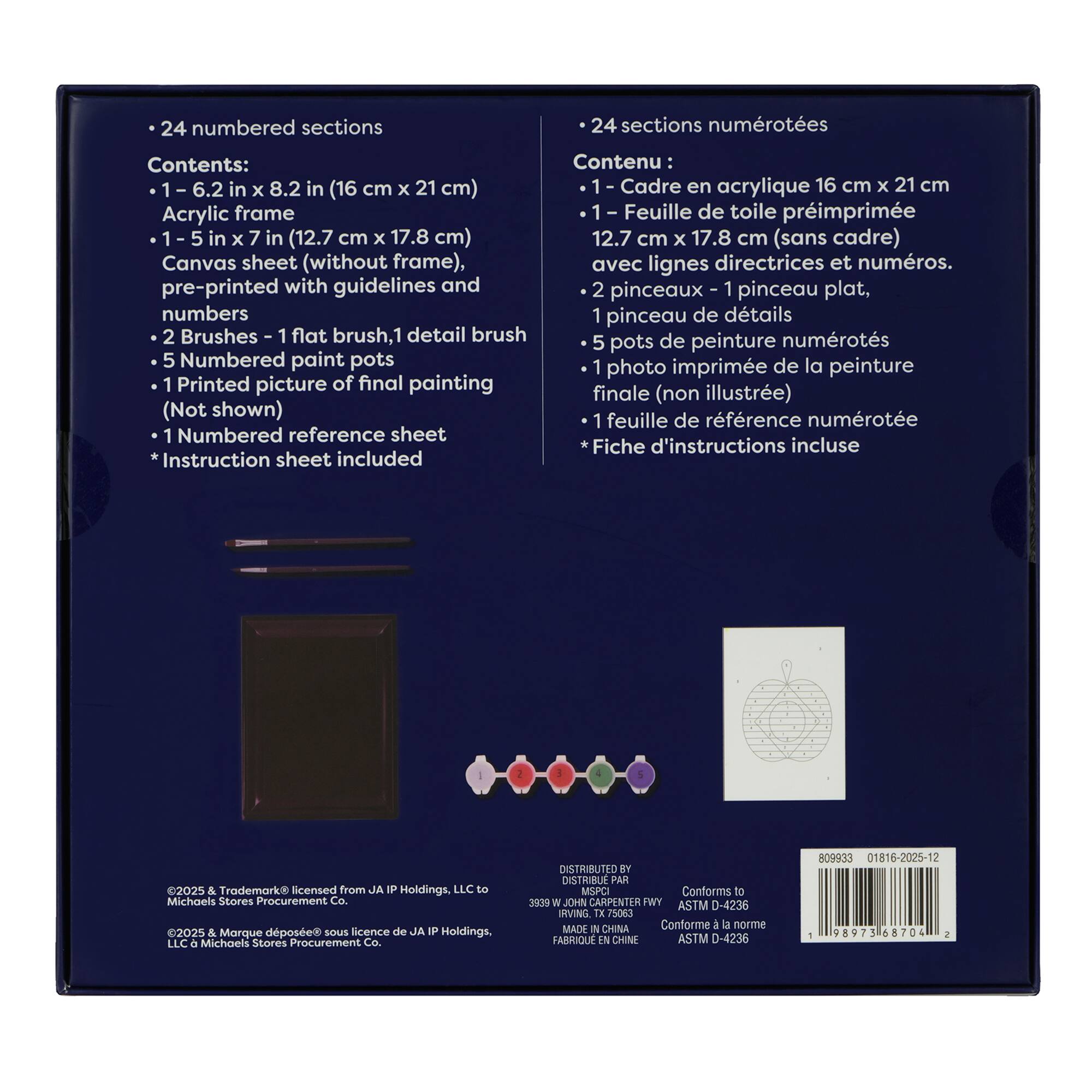 Jonathan Adler x Michaels 5" x 7" Apple Paint-By-Number Framed Kit